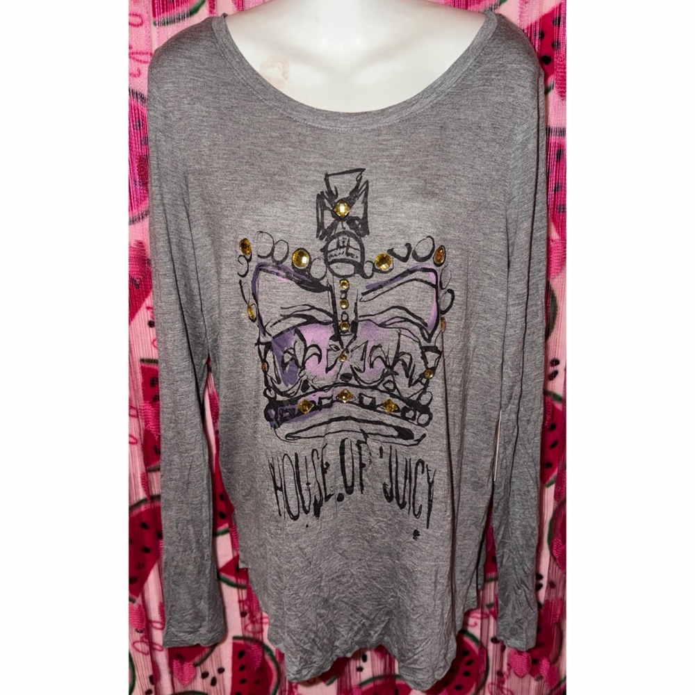 🩶 Juicy Couture Long Sleeve Top with Embellishments